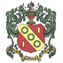 A red and yellow symbol with green leafy upper portion.
